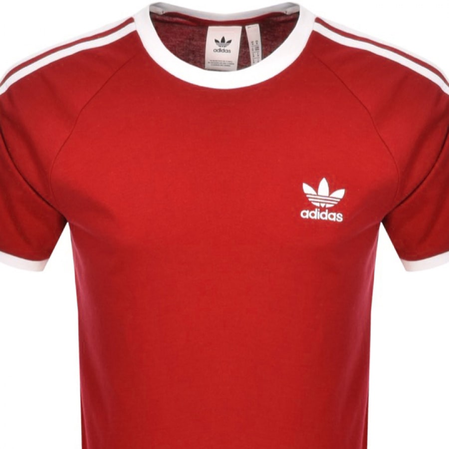 Alternative Image for Productadidas Originals 3 Stripe T Shirt Red2
